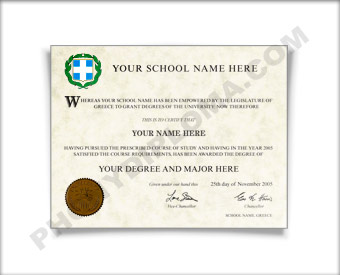 Fake Diploma from Greece University Greece D